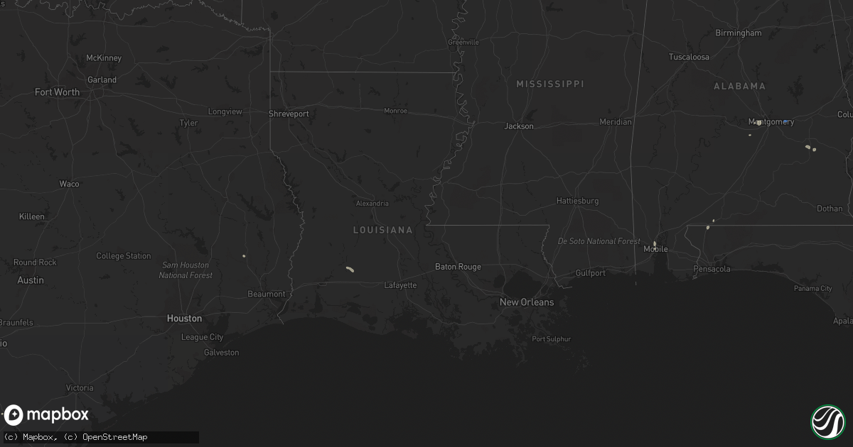 Hail map in Louisiana on August 2, 2021