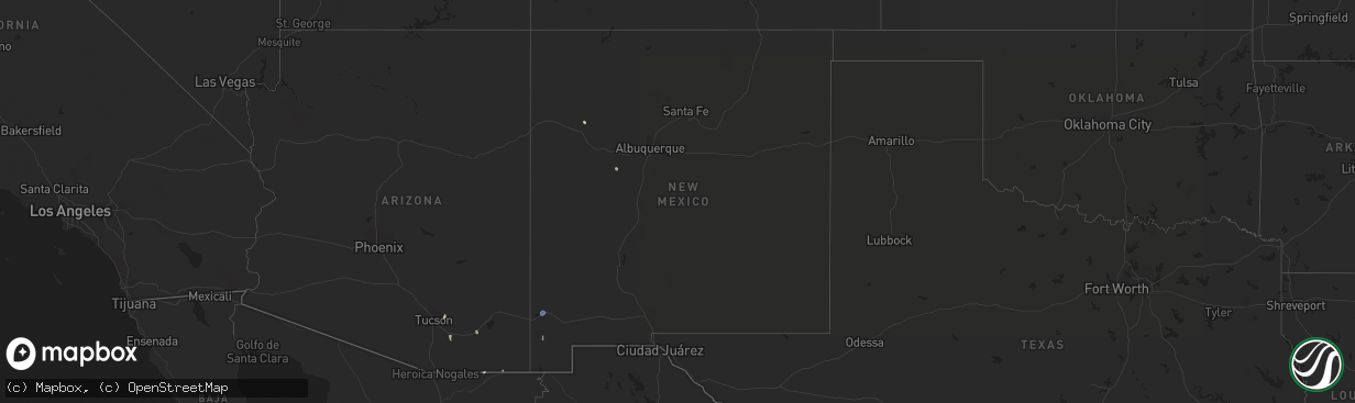 Hail map in New Mexico on August 2, 2021