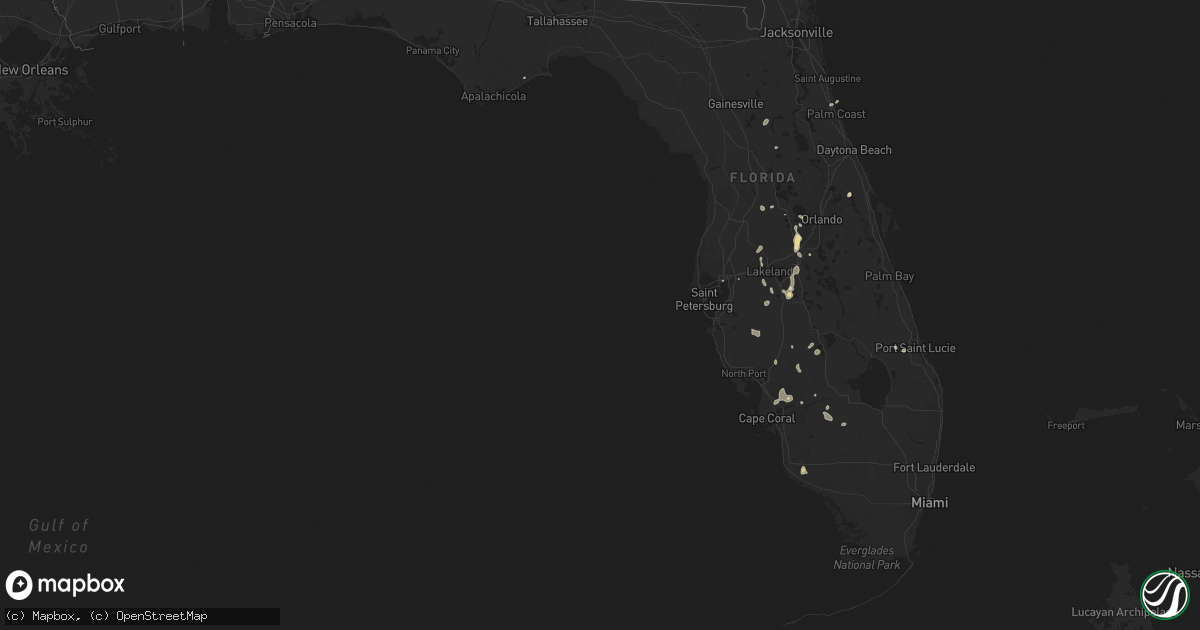 Hail map in Florida on August 2, 2022