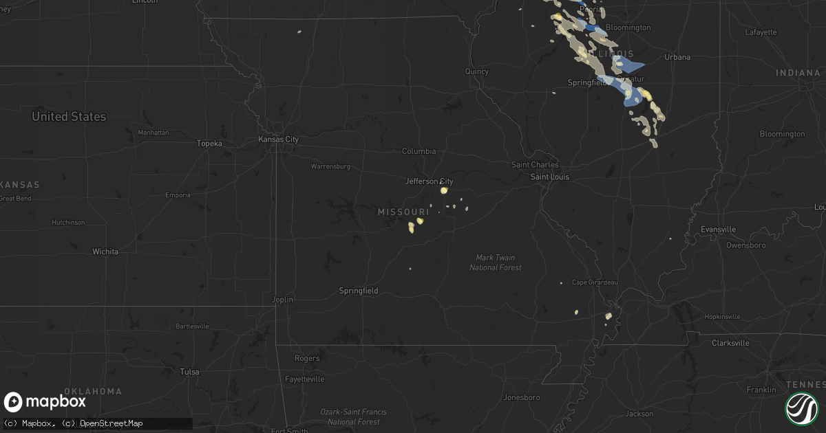 Hail map in Missouri on August 2, 2022