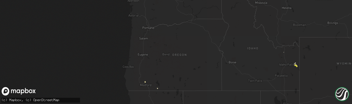 Hail map in Oregon on August 2, 2022