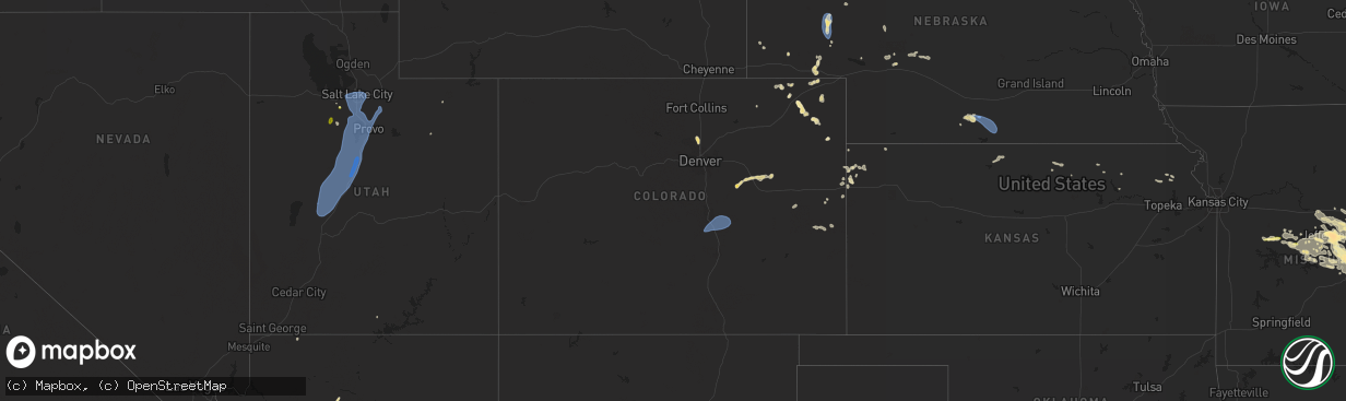 Hail map in Colorado on August 2, 2023