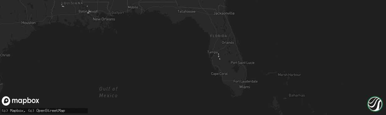 Hail map in Florida on August 2, 2023