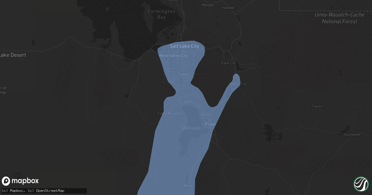 Hail map in Lehi, UT on August 2, 2023