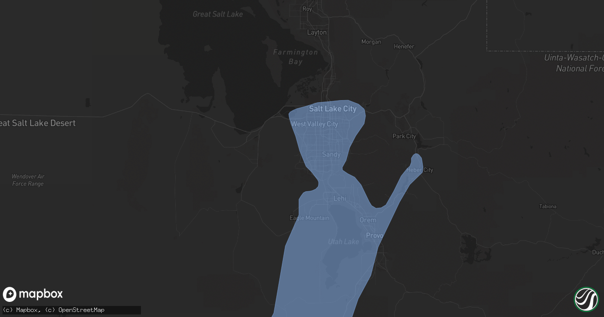 Hail map in South Jordan, UT on August 2, 2023