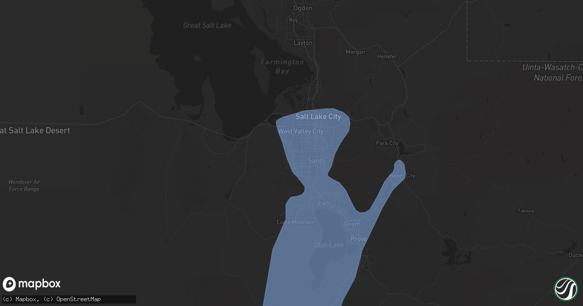 Hail map in West Jordan, UT on August 2, 2023