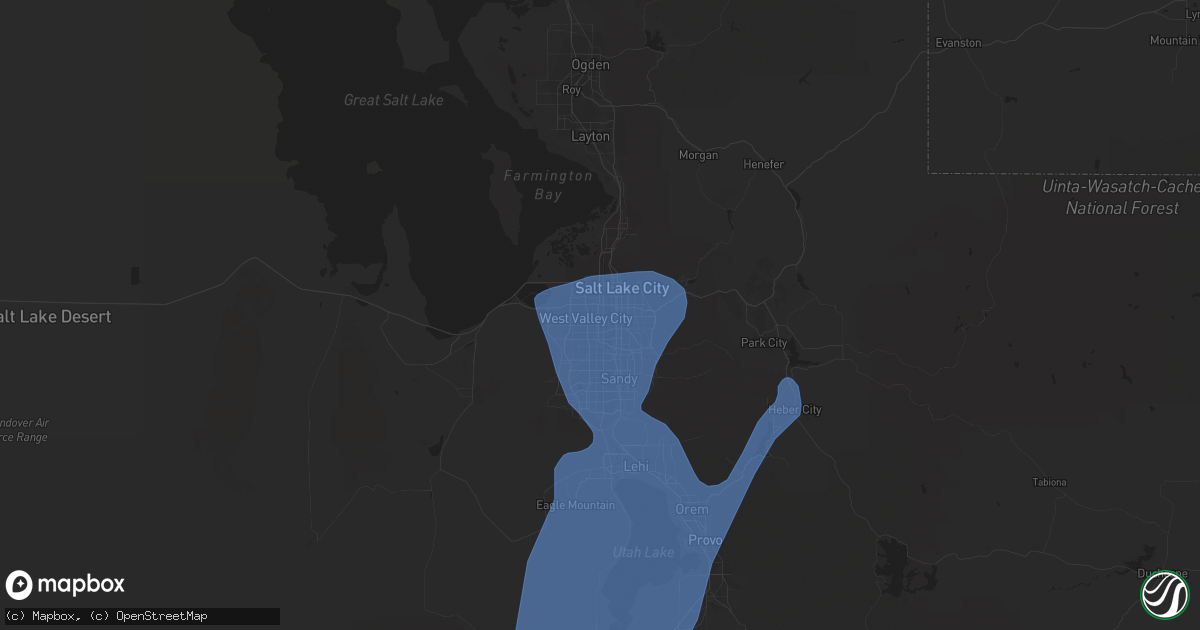 Hail map in West Valley City, UT on August 2, 2023