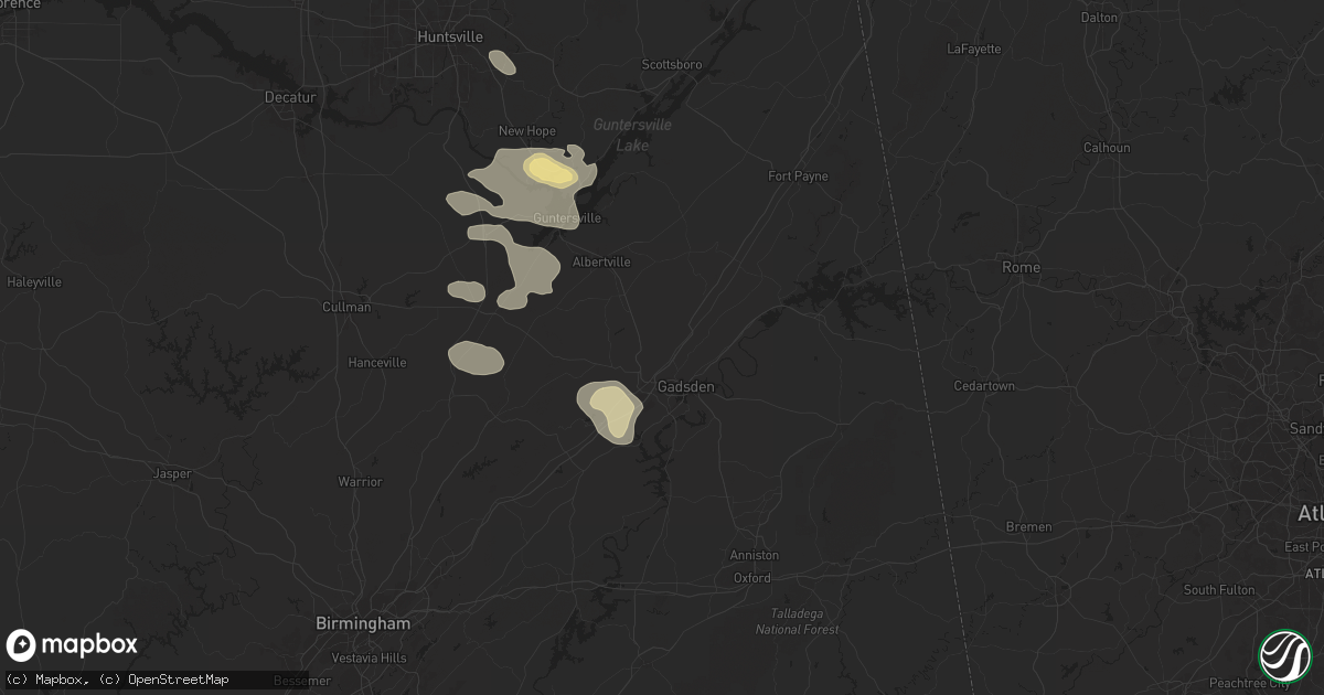 Hail map in Attalla, AL on August 2, 2024