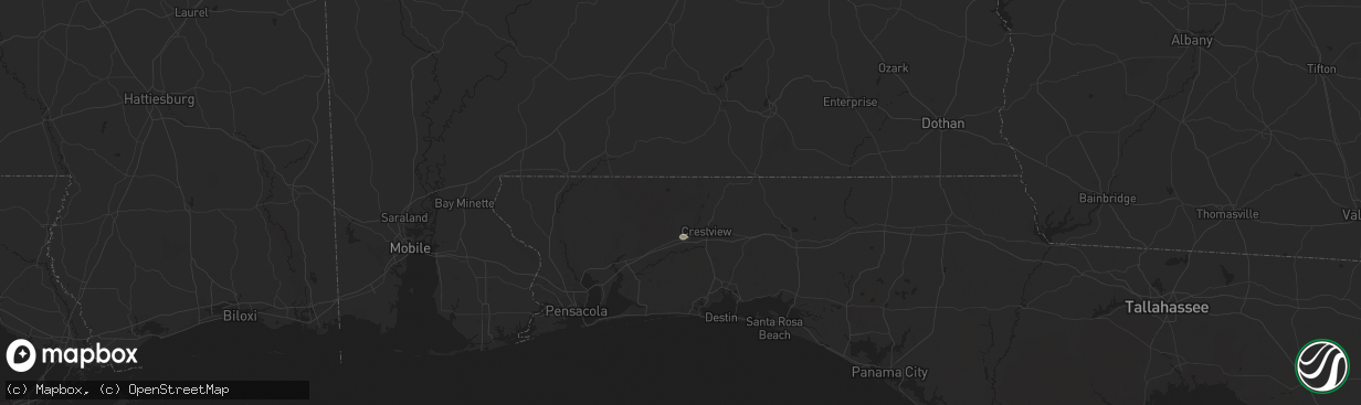 Hail map in Baker, FL on August 2, 2024