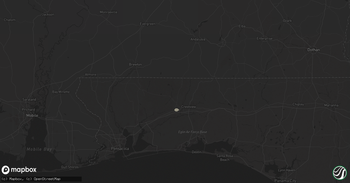 Hail map in Baker, FL on August 2, 2024