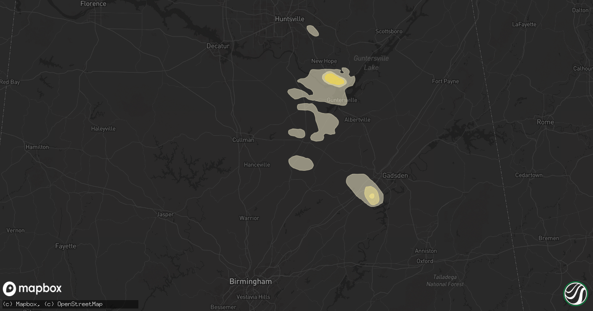 Hail map in Blountsville, AL on August 2, 2024