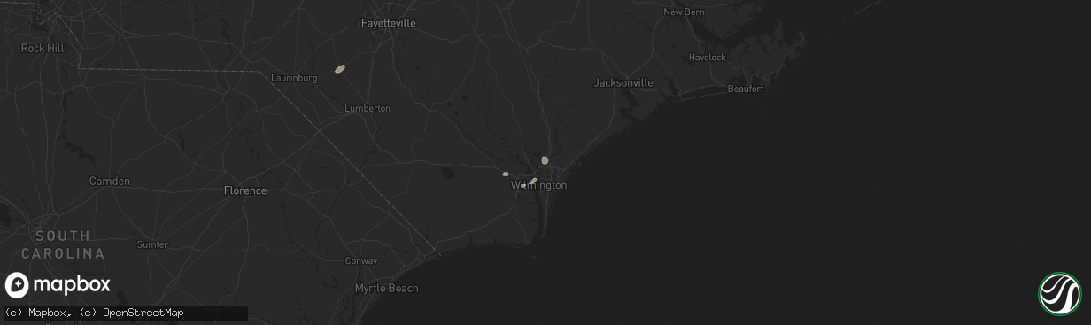 Hail map in Castle Hayne, NC on August 2, 2024