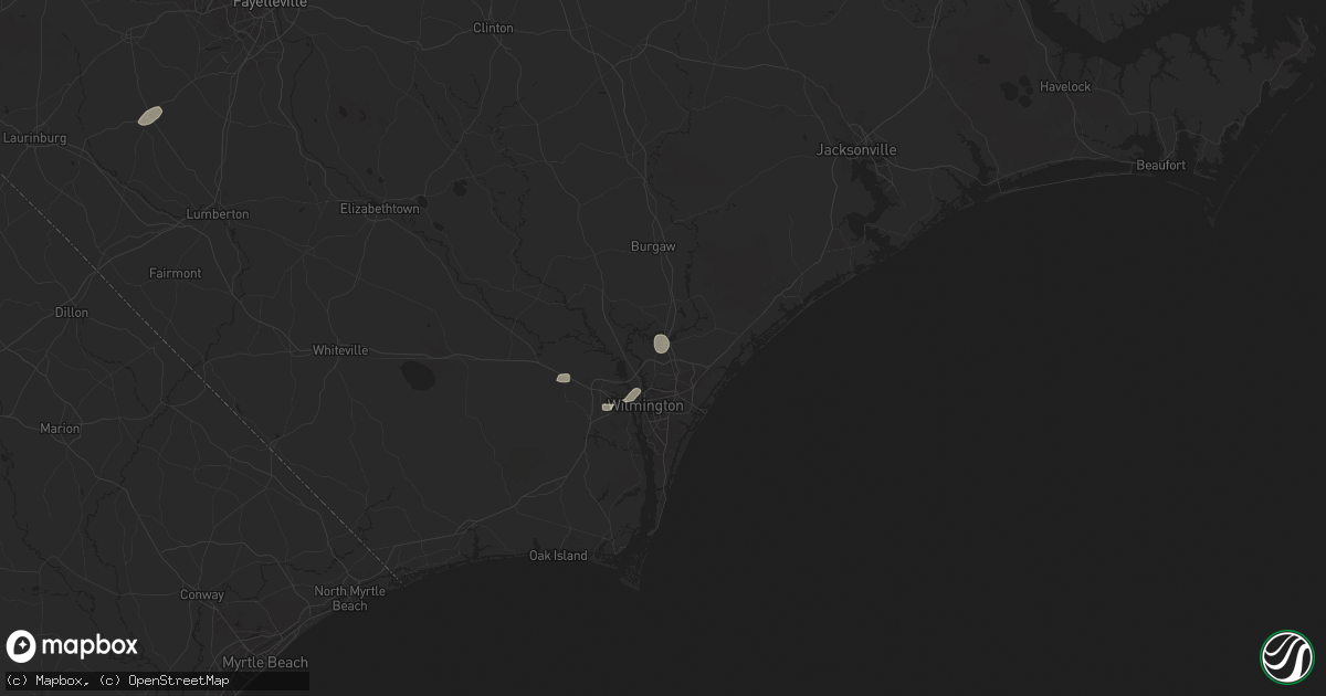 Hail map in Castle Hayne, NC on August 2, 2024