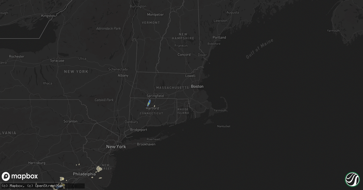 Hail map in Connecticut on August 2, 2024