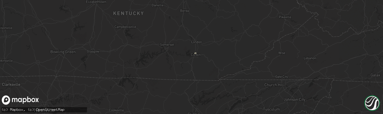 Hail map in Corbin, KY on August 2, 2024