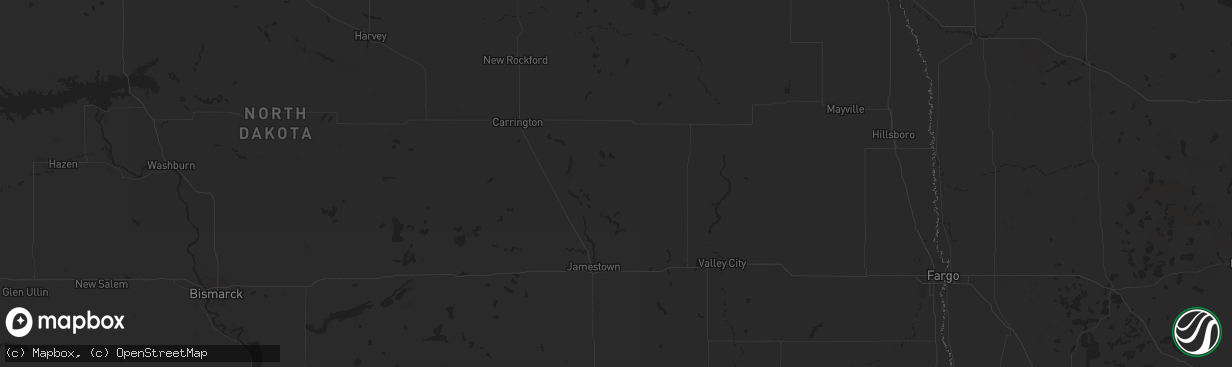 Hail map in Courtenay, ND on August 2, 2024