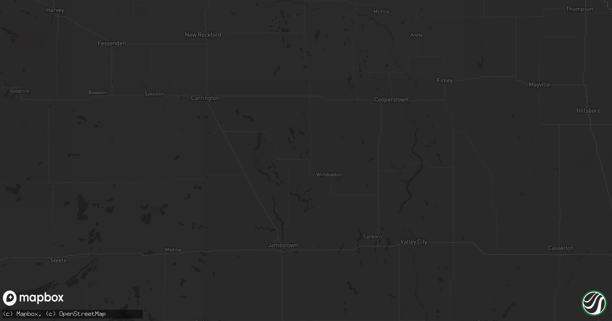 Hail map in Courtenay, ND on August 2, 2024