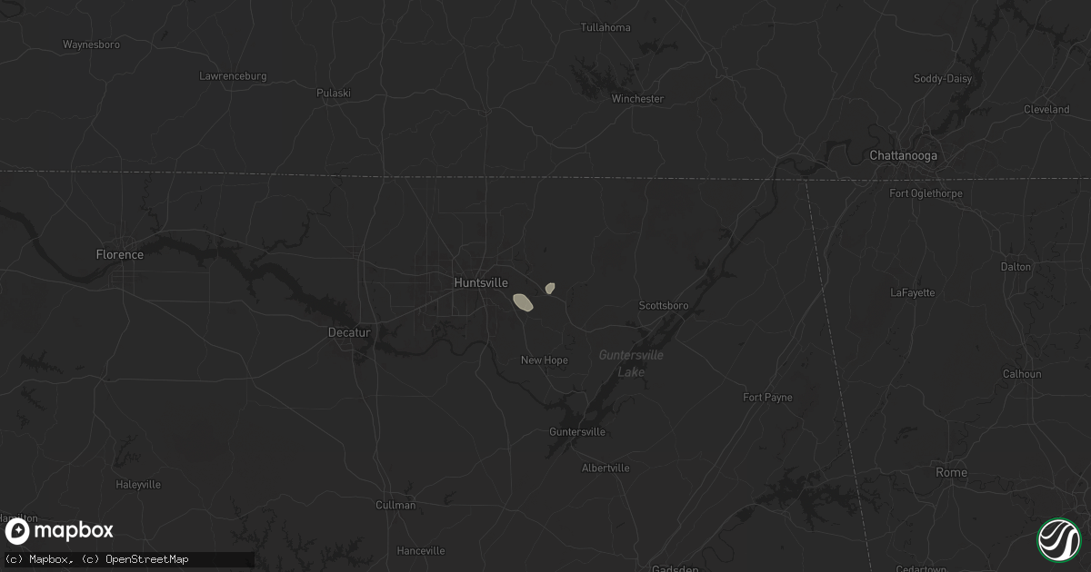 Hail map in Gurley, AL on August 2, 2024