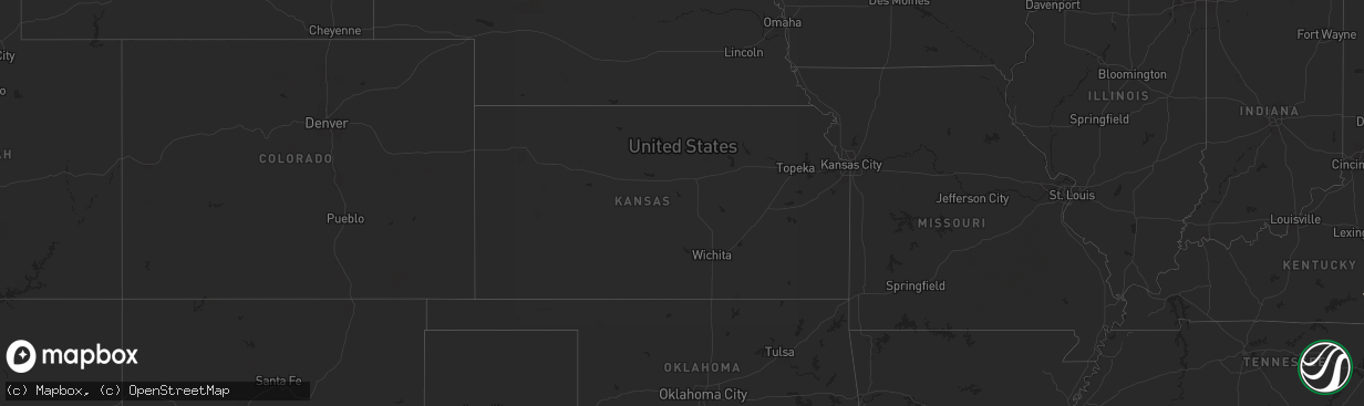 Hail map in Kansas on August 2, 2024