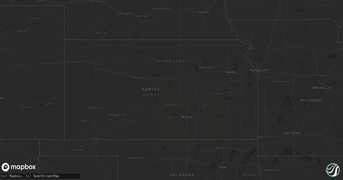 Hail map in Kansas on August 2, 2024