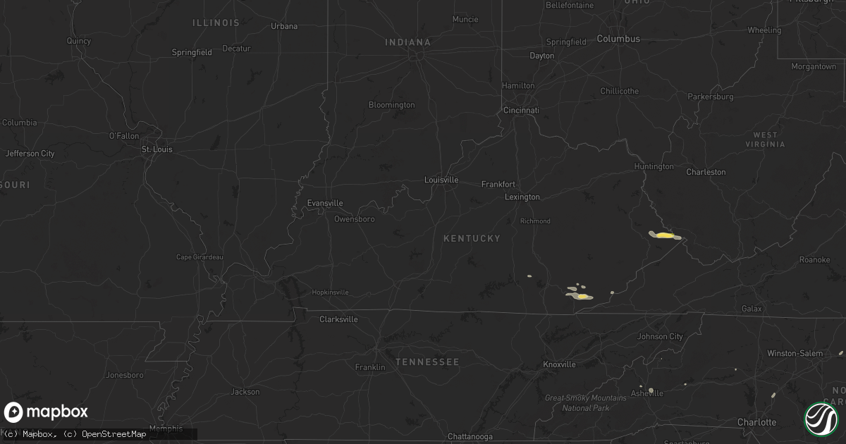 Hail map in Kentucky on August 2, 2024