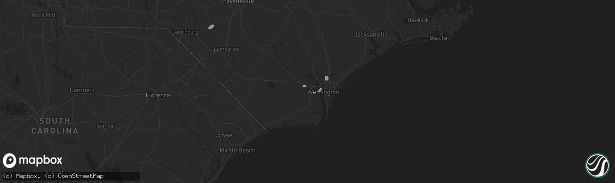 Hail map in Leland, NC on August 2, 2024