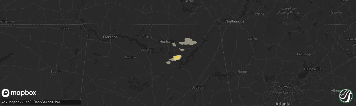 Hail map in New Hope, AL on August 2, 2024