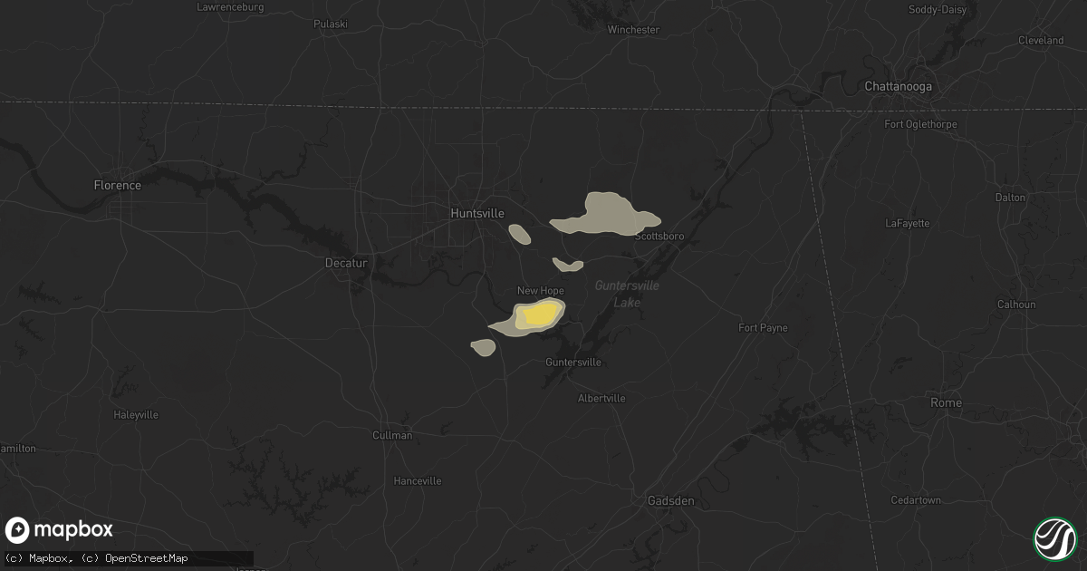 Hail map in New Hope, AL on August 2, 2024