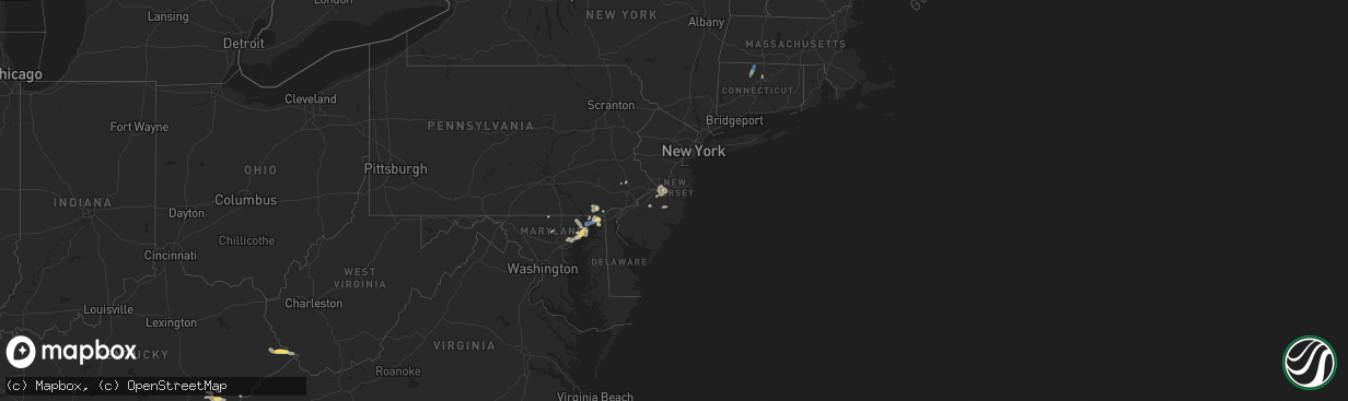 Hail map in New Jersey on August 2, 2024