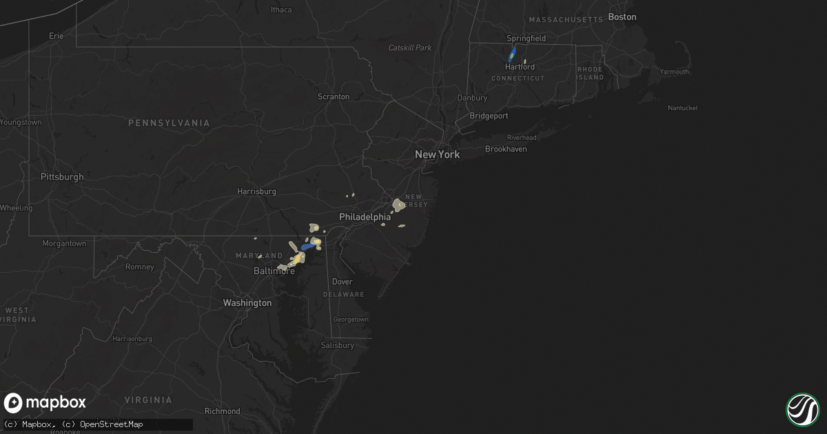 Hail map in New Jersey on August 2, 2024