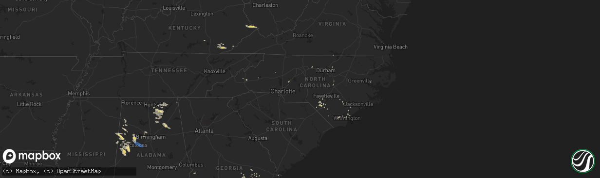 Hail map in North Carolina on August 2, 2024