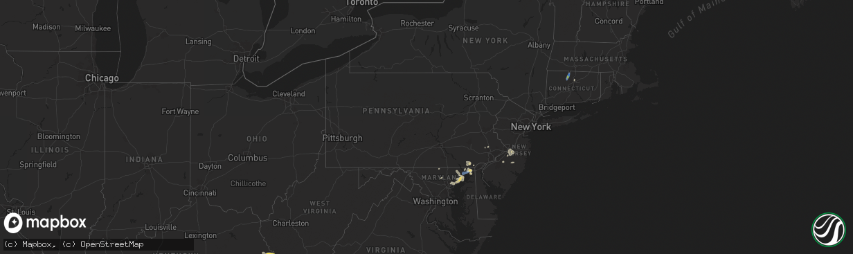 Hail map in Pennsylvania on August 2, 2024