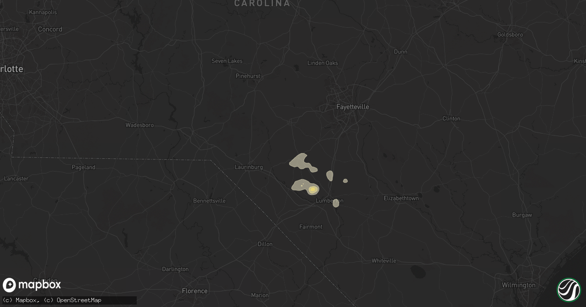 Hail map in Red Springs, NC on August 2, 2024