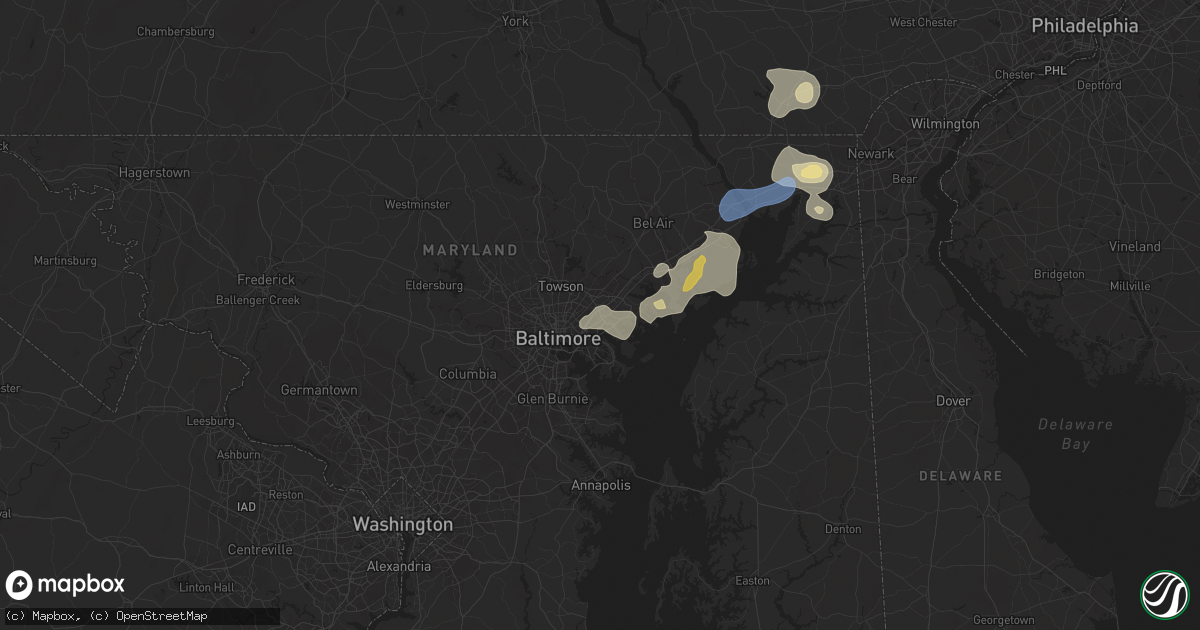 Hail map in Rosedale, MD on August 2, 2024