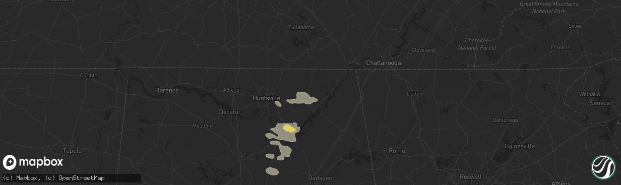 Hail map in Scottsboro, AL on August 2, 2024