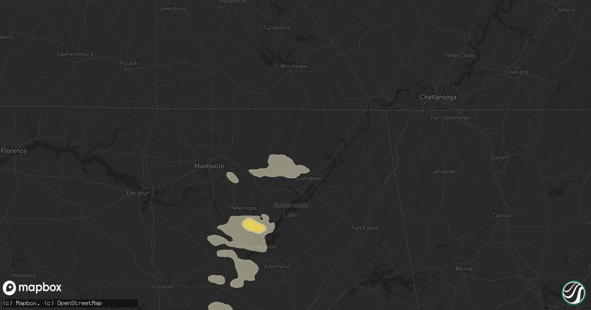 Hail map in Scottsboro, AL on August 2, 2024