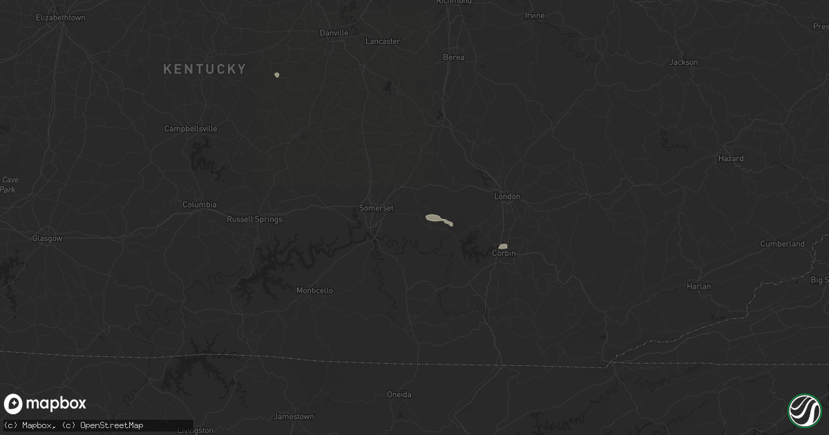 Hail map in Somerset, KY on August 2, 2024