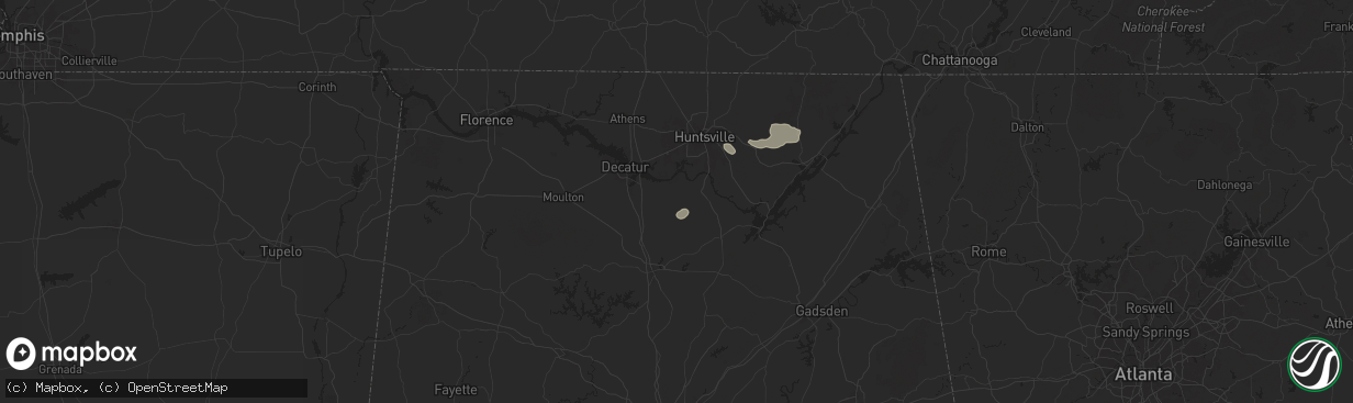 Hail map in Somerville, AL on August 2, 2024