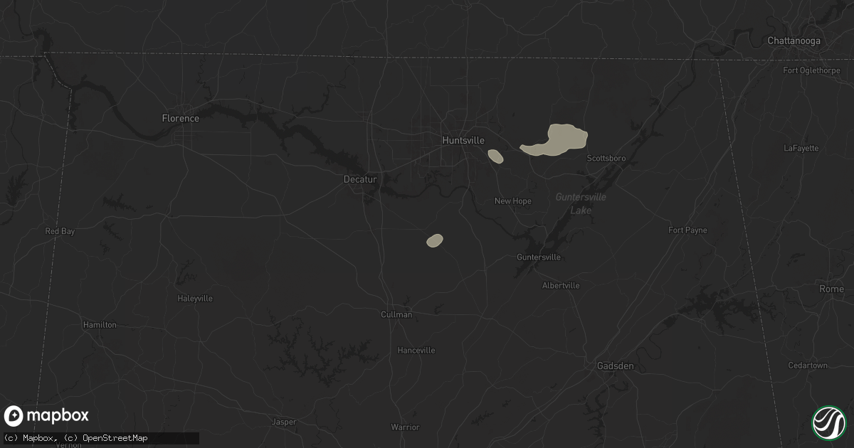 Hail map in Somerville, AL on August 2, 2024