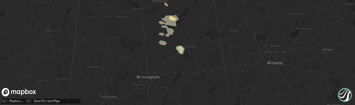 Hail map in Steele, AL on August 2, 2024