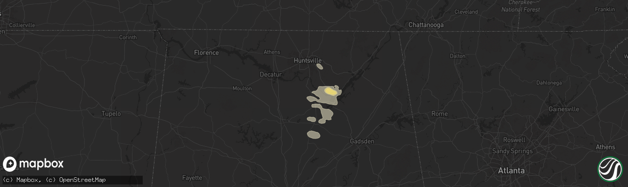 Hail map in Union Grove, AL on August 2, 2024