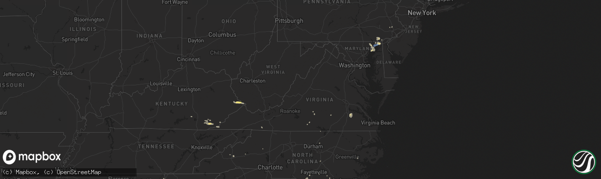 Hail map in Virginia on August 2, 2024