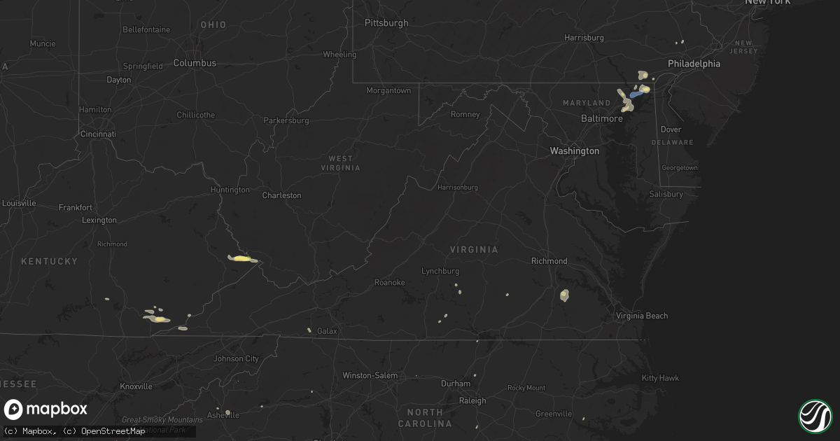 Hail map in Virginia on August 2, 2024
