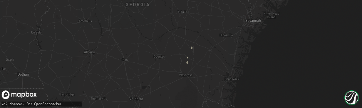 Hail map in Alma, GA on August 2, 2025