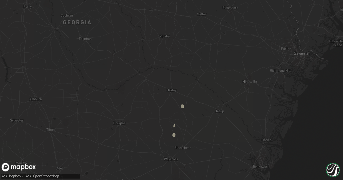 Hail map in Baxley, GA on August 2, 2025