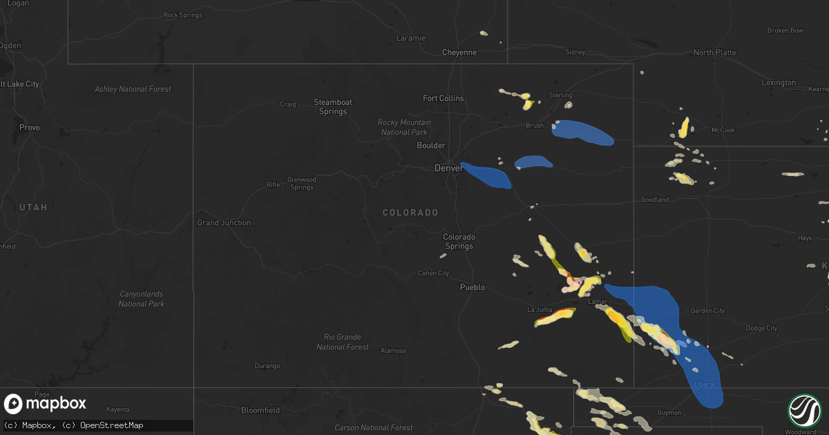 Hail map in Colorado on August 2, 2025