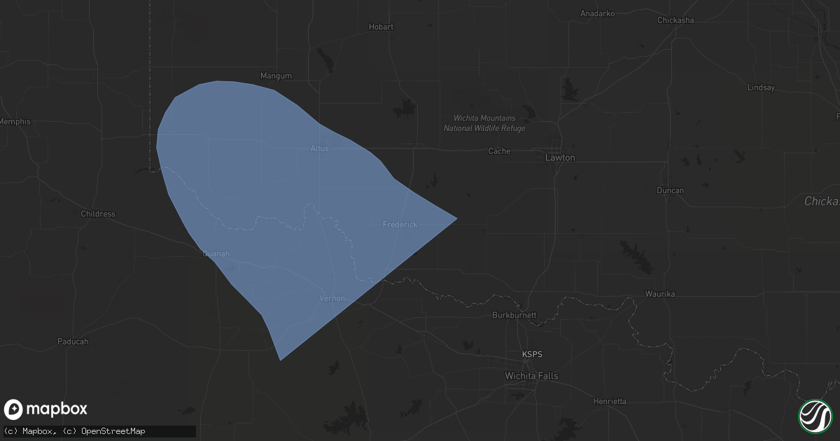 Hail map in Frederick, OK on August 2, 2025