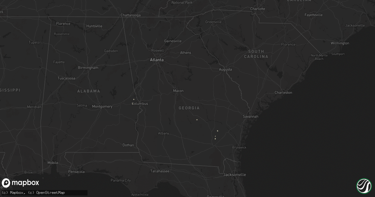 Hail map in Georgia on August 2, 2025