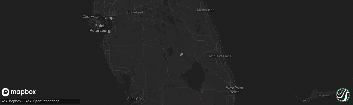 Hail map in Lorida, FL on August 2, 2025