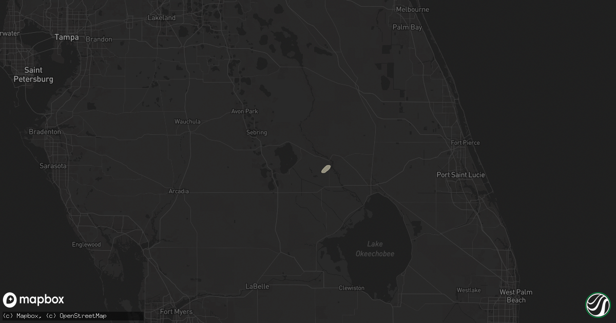 Hail map in Lorida, FL on August 2, 2025